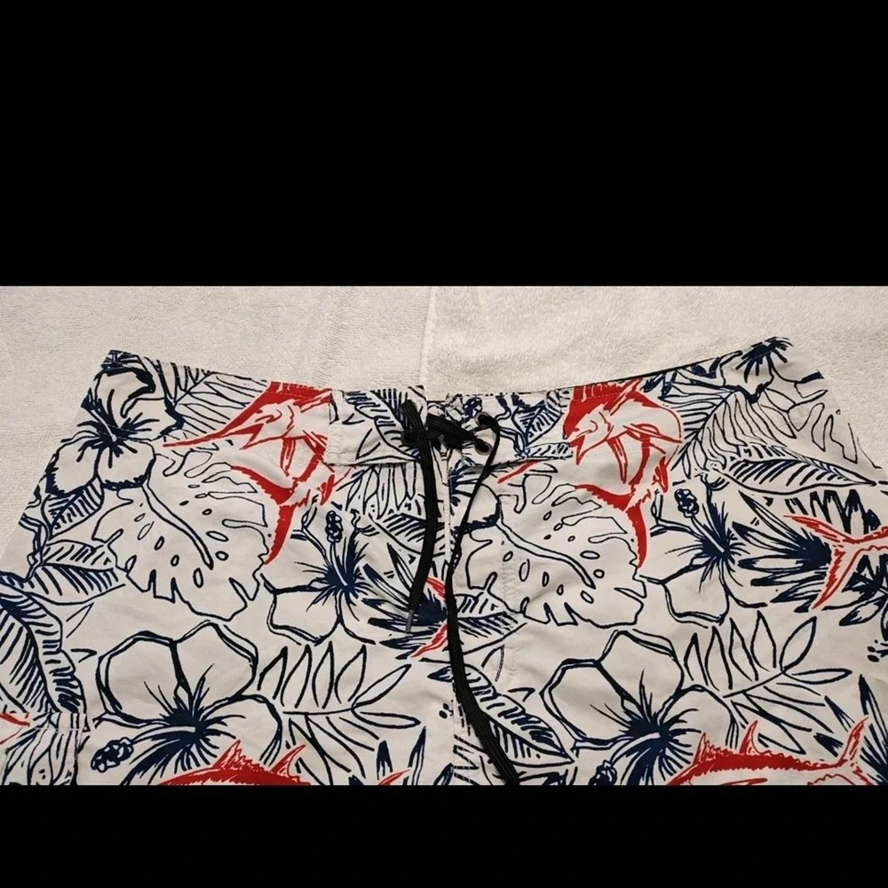Men's Columbia Fish Print Swim Shorts Size 36 None Mesh Large Line Cutter - Picture 3 of 9